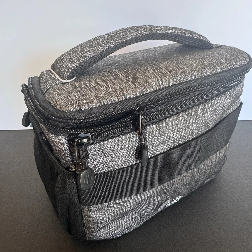 BAGSMART Compact Camera Shoulder Bag with Waterproof Rain Cover Grey Gray